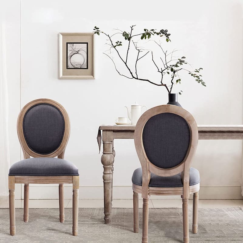 Mieres French Vintage Upholstered Dining Chair, Side Chair(Set of 2)