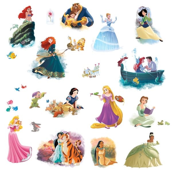 slide 2 of 4, Blue & Green & Orange Disney Princess Dream Big Wall Decals by RoomMates