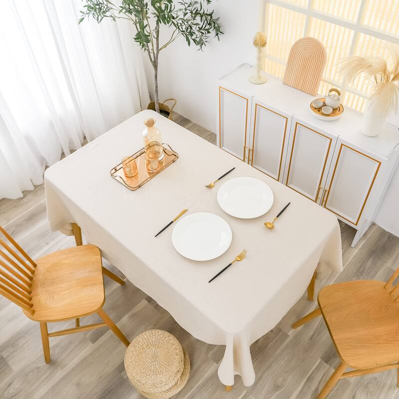 DriftAway 100 Percent Pure Linen Rectangle Decorative Table Cloth