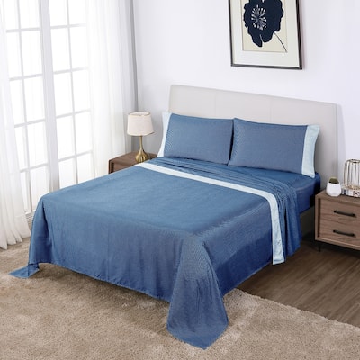 Anne Klein Westhill Dot 4-Piece Cotton Sateen Sheet Set