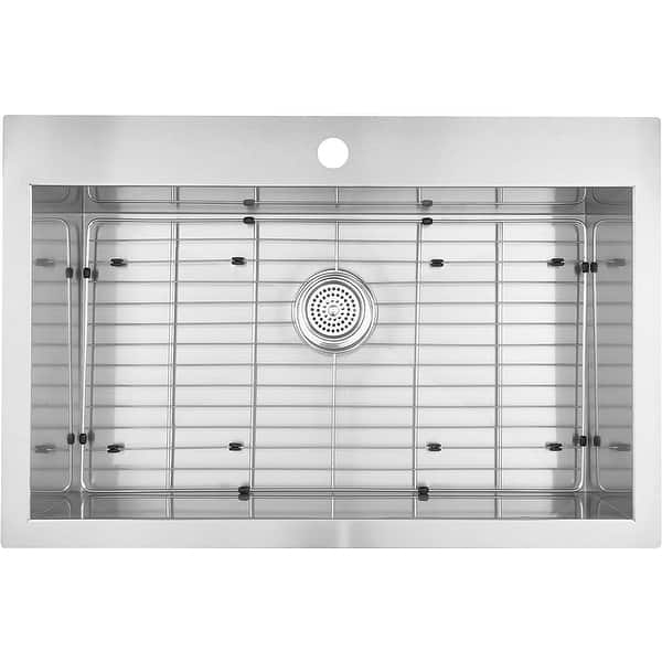 slide 1 of 5, Artika 31"x20" Single Bowl Undermount or Drop-in 18 Gauge Kitchen Sink Stainless Steel with Grids Included