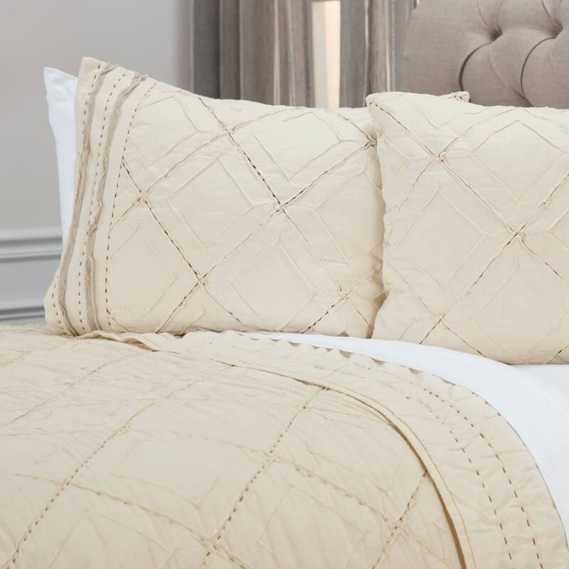 Lyric Hand Quilted Cotton Sham in Natural