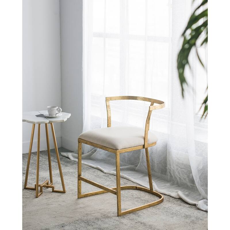 Barrel Back Chair with Cushion - 27" - Gold