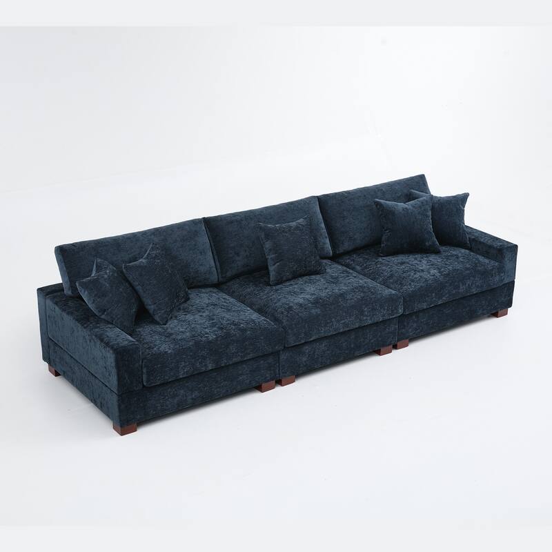Modern Upholstered Chenille Modular Sectional Sofa with Pillow