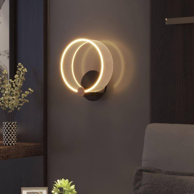 Bella LED Brushed Iron and Rose Gold Wall Lamp - 8'' x 10''