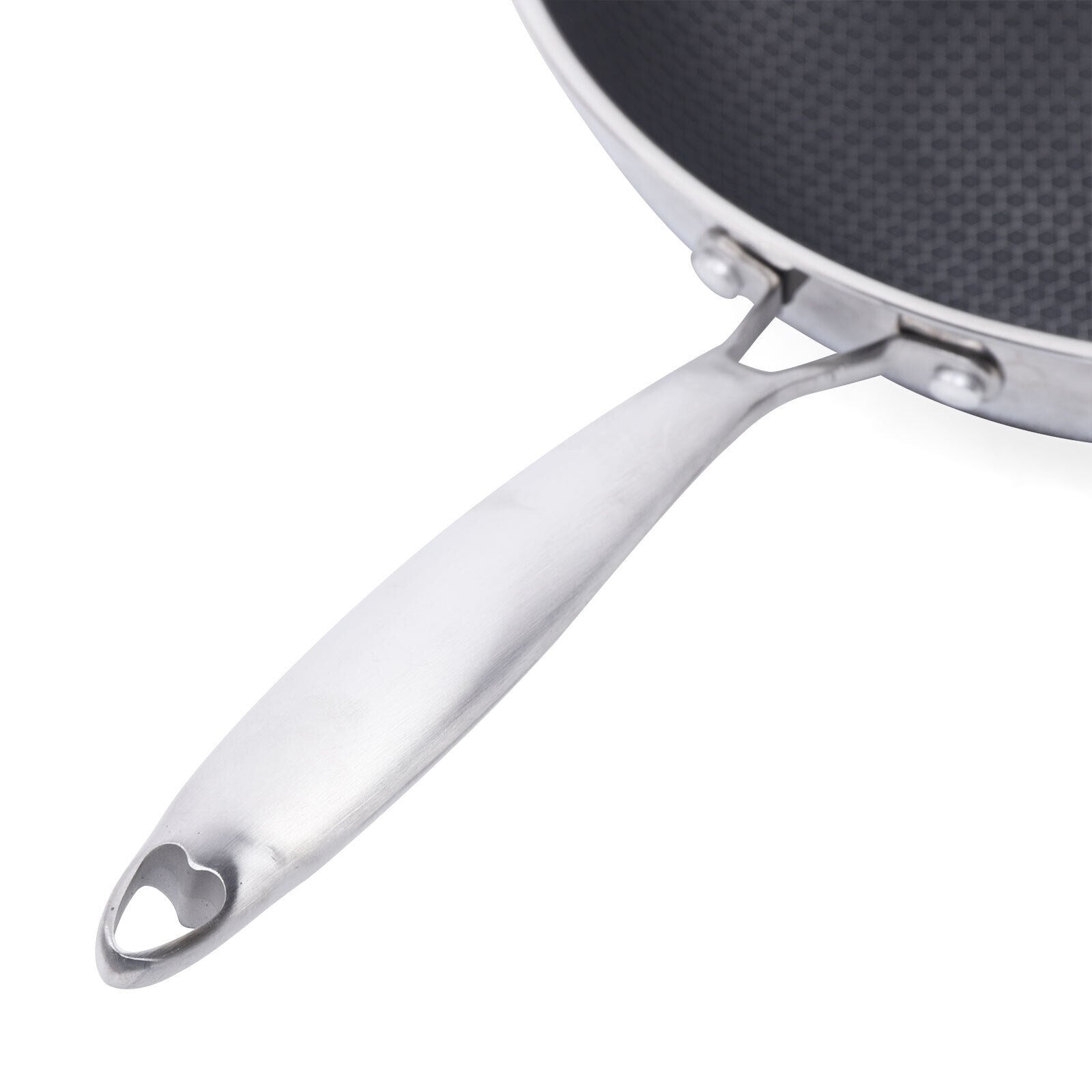 Stainless Steel Wok Honeycomb Grain Frying Pan Handled Kitchenware Traditional Pan, Size: 56X34X8.5CM