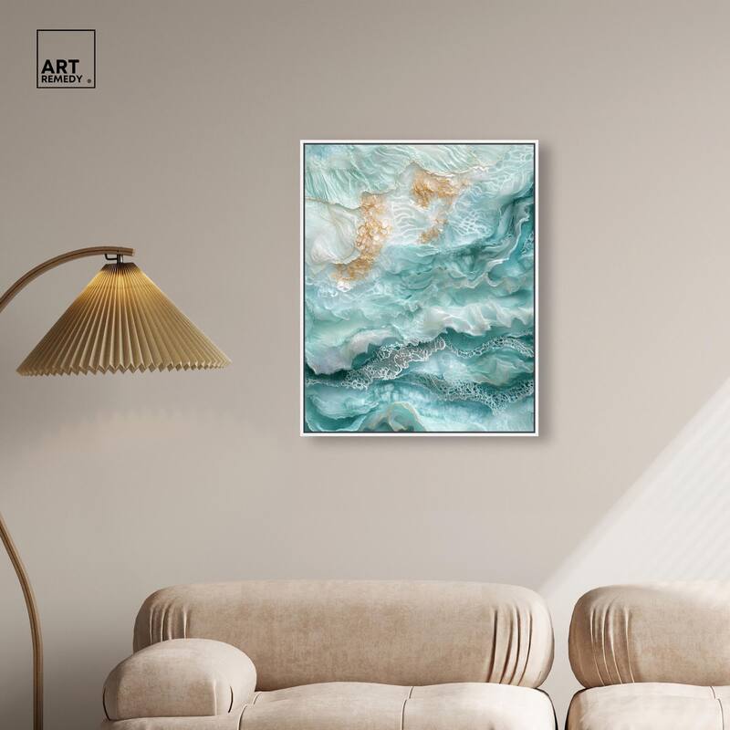 Teal Tiered Turbulence Canvas by Art Remedy