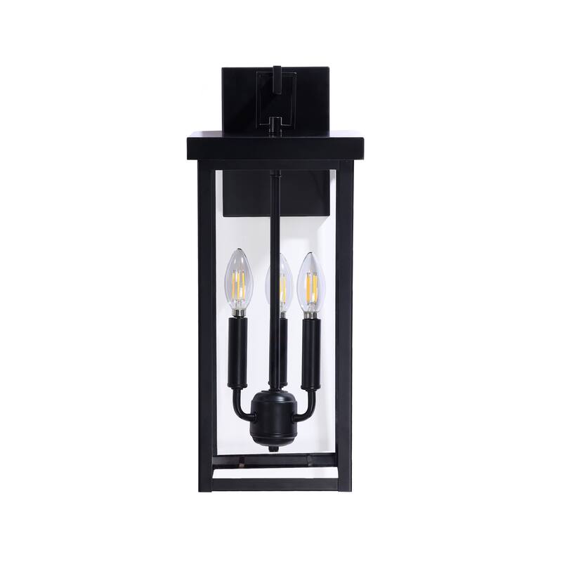 2 Pack Clear Glass Outdoor Lighting Wall Sconce