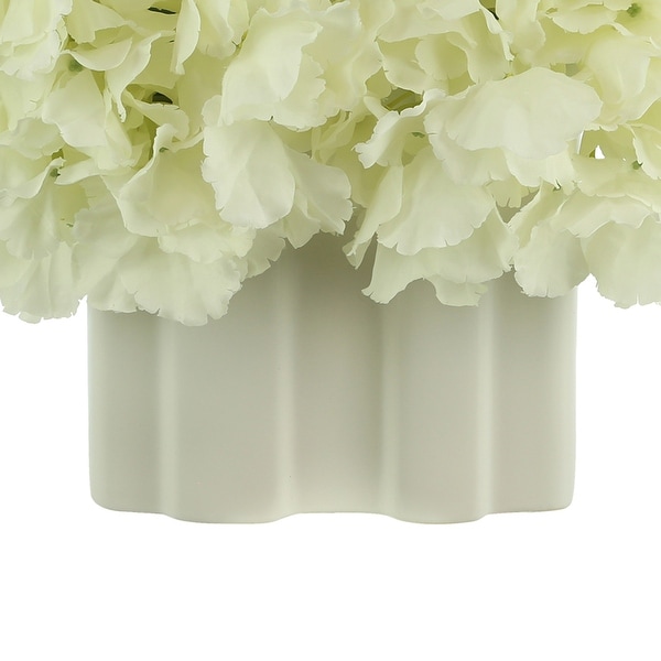 Hydrangeas Arranged in a Rectangular Ceramic Vase - Bed Bath