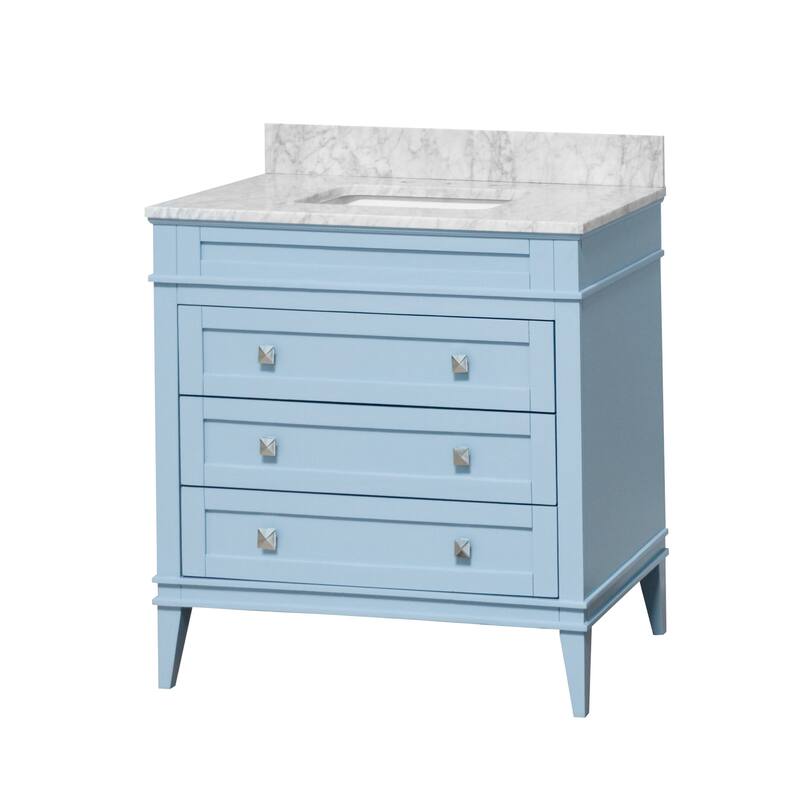 KitchenBathCollection Eleanor 36" Bathroom Vanity with Carrara Marble Top