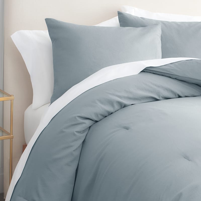 Gaiam® Relax 100% Cotton Garment Washed Ribbed 3pc Comforter Set