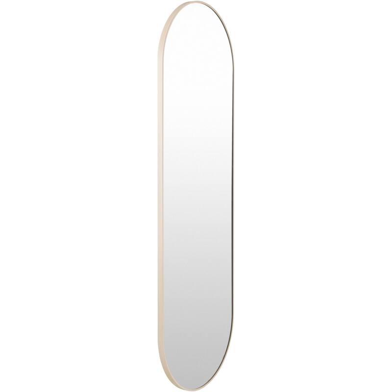 Livabliss Aranya Modern Aluminum Oval Pill-Shaped Accent Mirror