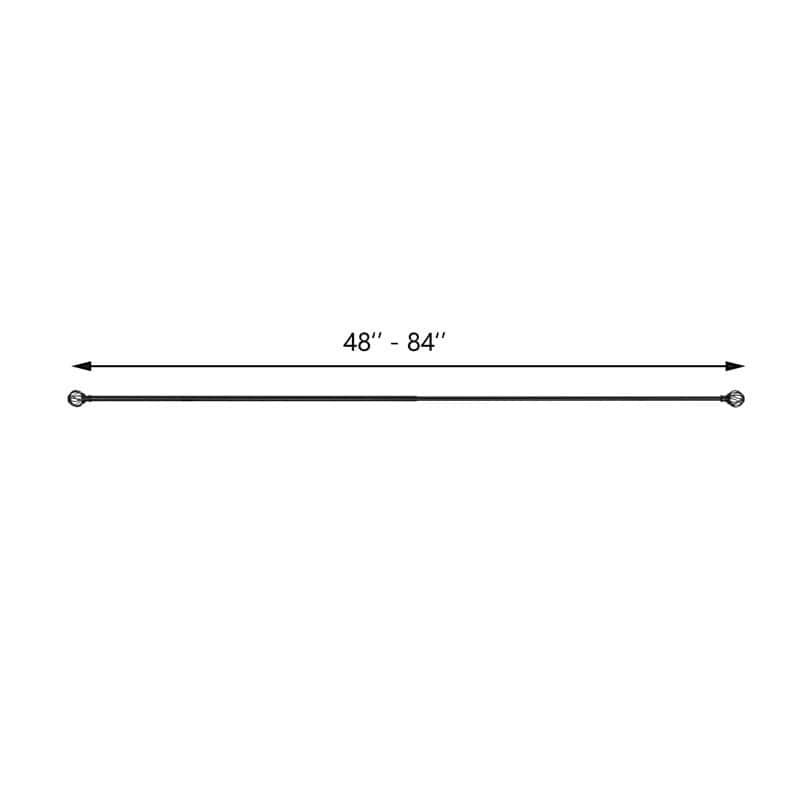 Acroma Adjustable Single Curtain Rod Overall Width X 0.75" Diameter