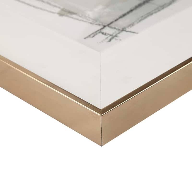 Framed Glass and Gallery Matted Wall Art - White