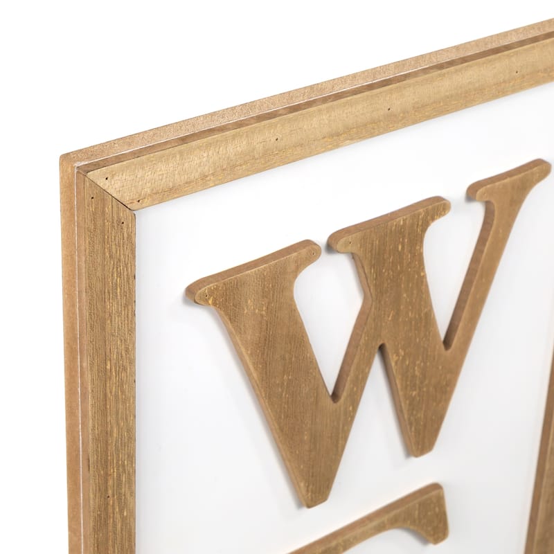 "Welcome" Wooden Framed Outdoor Porch Sign - 40"