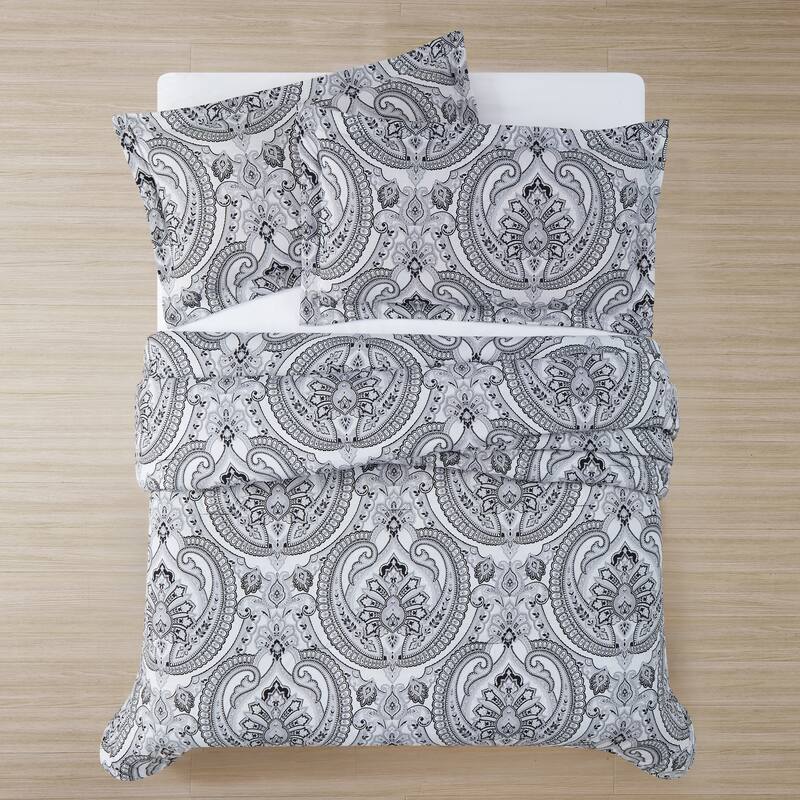 Vilano Plush All Seasons Pure Melody Paisley Down Alternative 3-piece Comforter