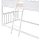 preview thumbnail 9 of 7, Twin Over Twin House Bunk Bed Kids Bed With Ladder Wood Bed, White