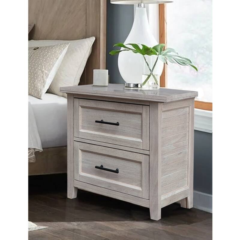 International Concepts Solid Wood 2-Drawer Nightstand