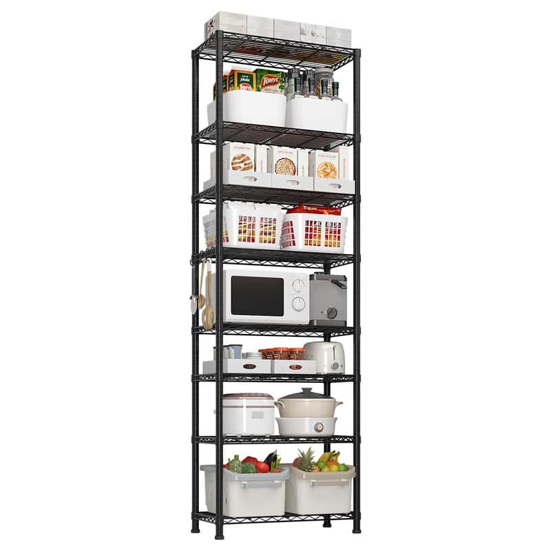 8 tier Heavy Duty Storage Adjustable Metal Shelves 78.74" H Wire Shelving Unit 1600LBS NSF