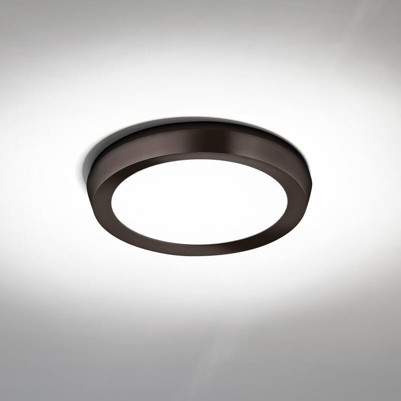Argo 7in LED Round Flush Mount 3-CCT 2700K-3000K-3500K Set to 2700K - Black-2700K - 7