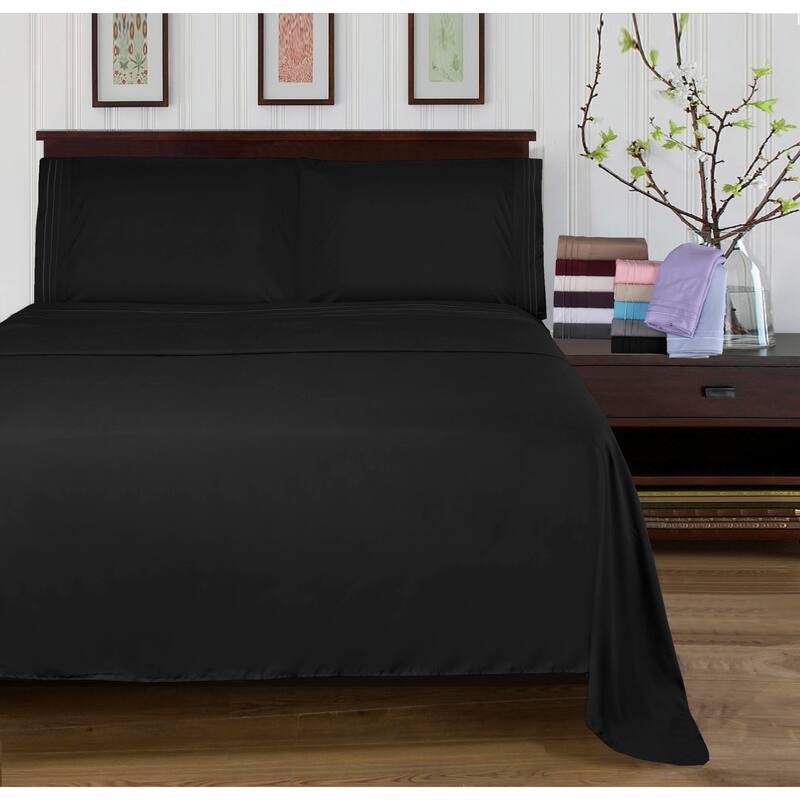 Superior Wrinkle-resistant Embroidered Microfiber Deep Sheet Set