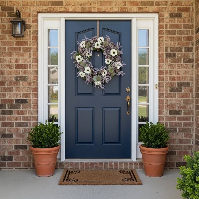 28" Hydrangea Wreath with Anemones and Astilbe