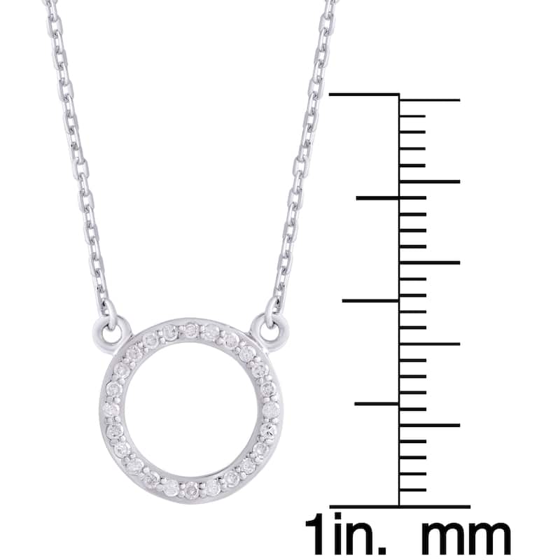 Victoria Townsend .925 Sterling Silver 1/4ct Diamond Circle Necklace and Earrings Set