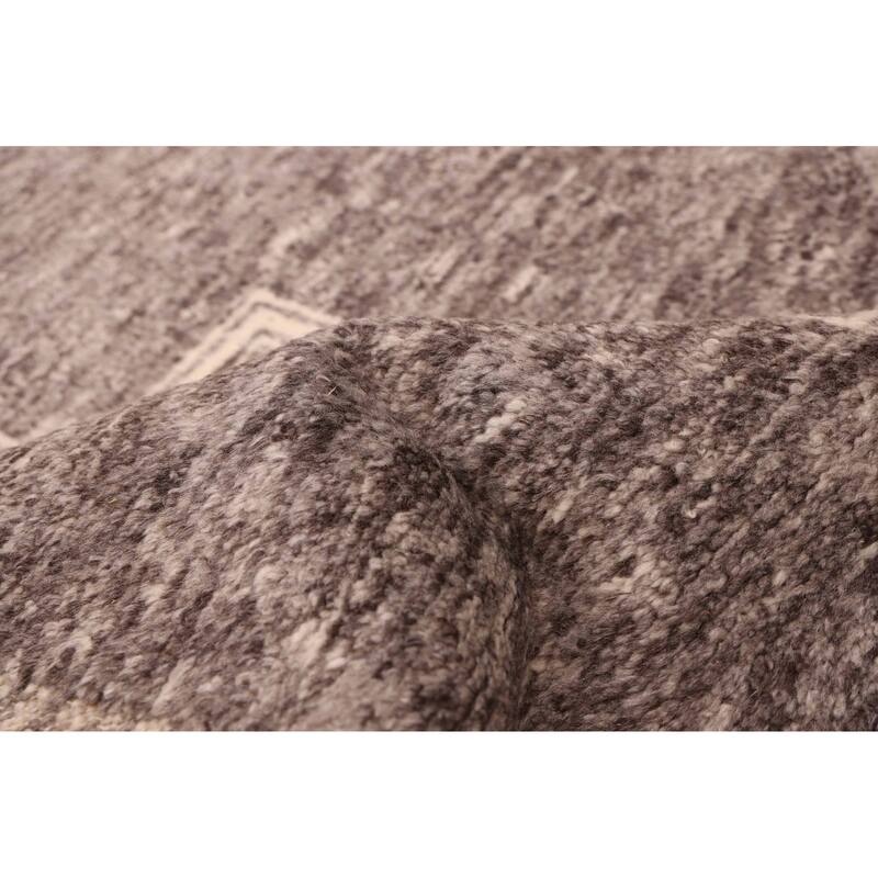 ECARPETGALLERY Hand-knotted Tangier Dark Grey Wool Rug - 8'3 x 9'9