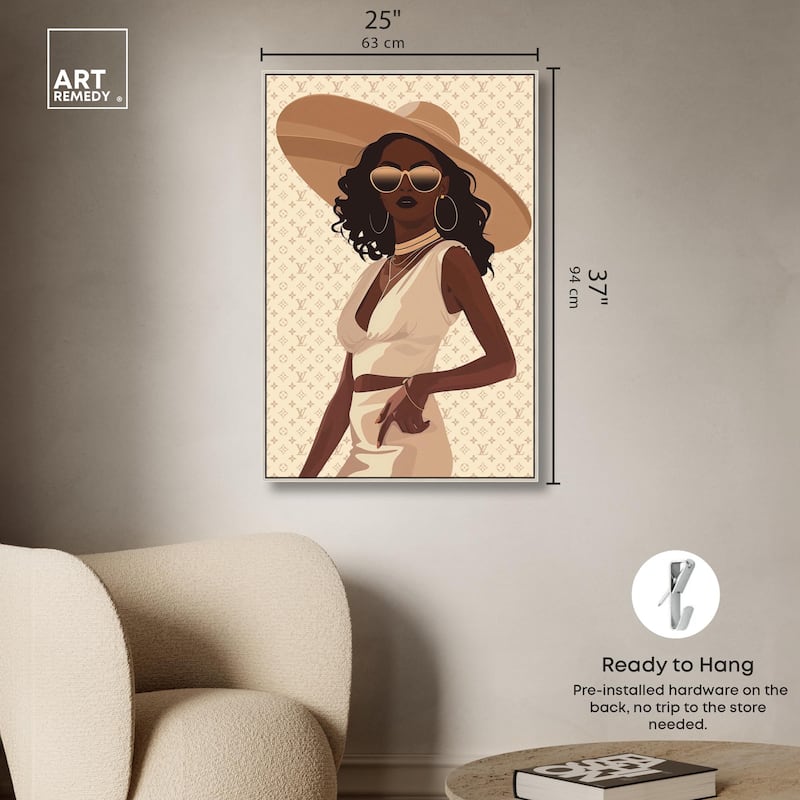 Stylish Gal in Tans Canvas by Art Remedy