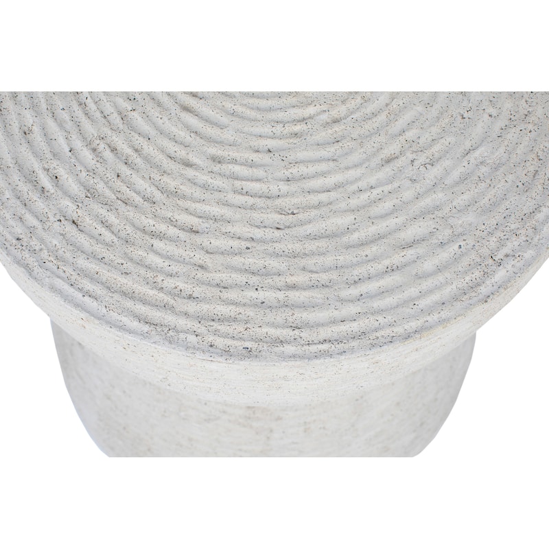 Textured Hourglass Side Table - 18" - White