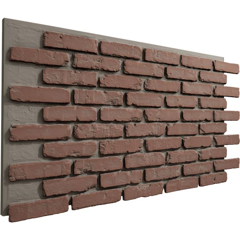 EverStone Aged Brick Faux Brick Panel, 46 7/8"W x 27"H x 1 1/4"D