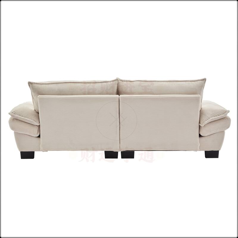 Corduroy Sofa Sleeper with Pillows