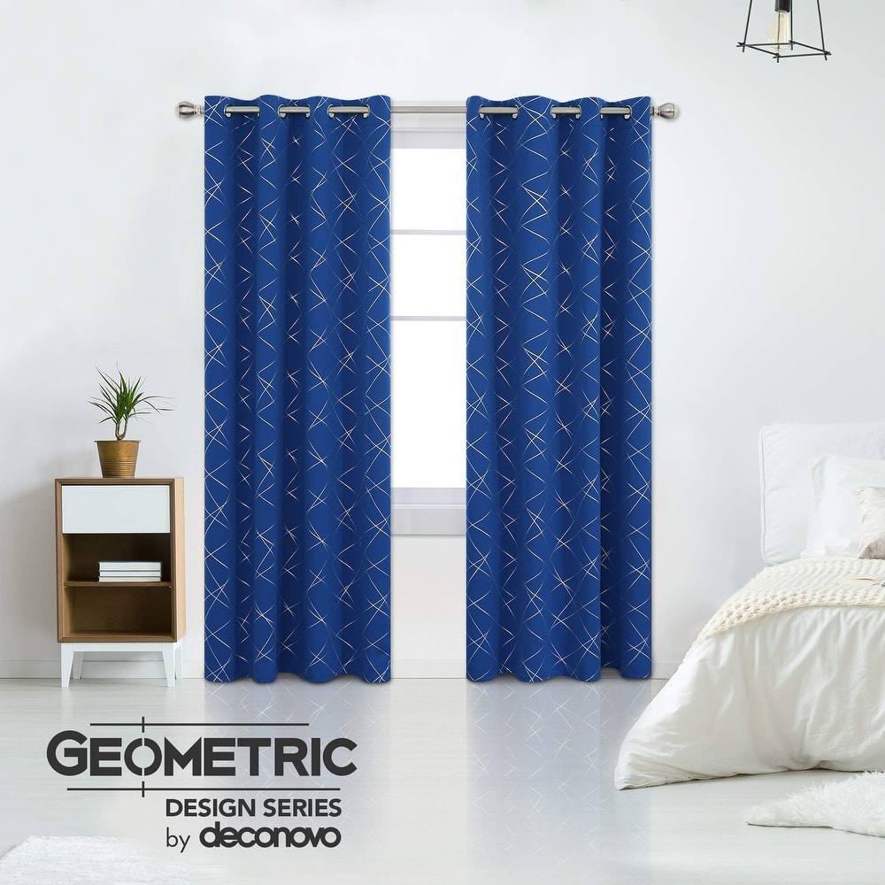 Deconovo 52 Inch Geometric Print Curtain Panel Pair(2 Panel)