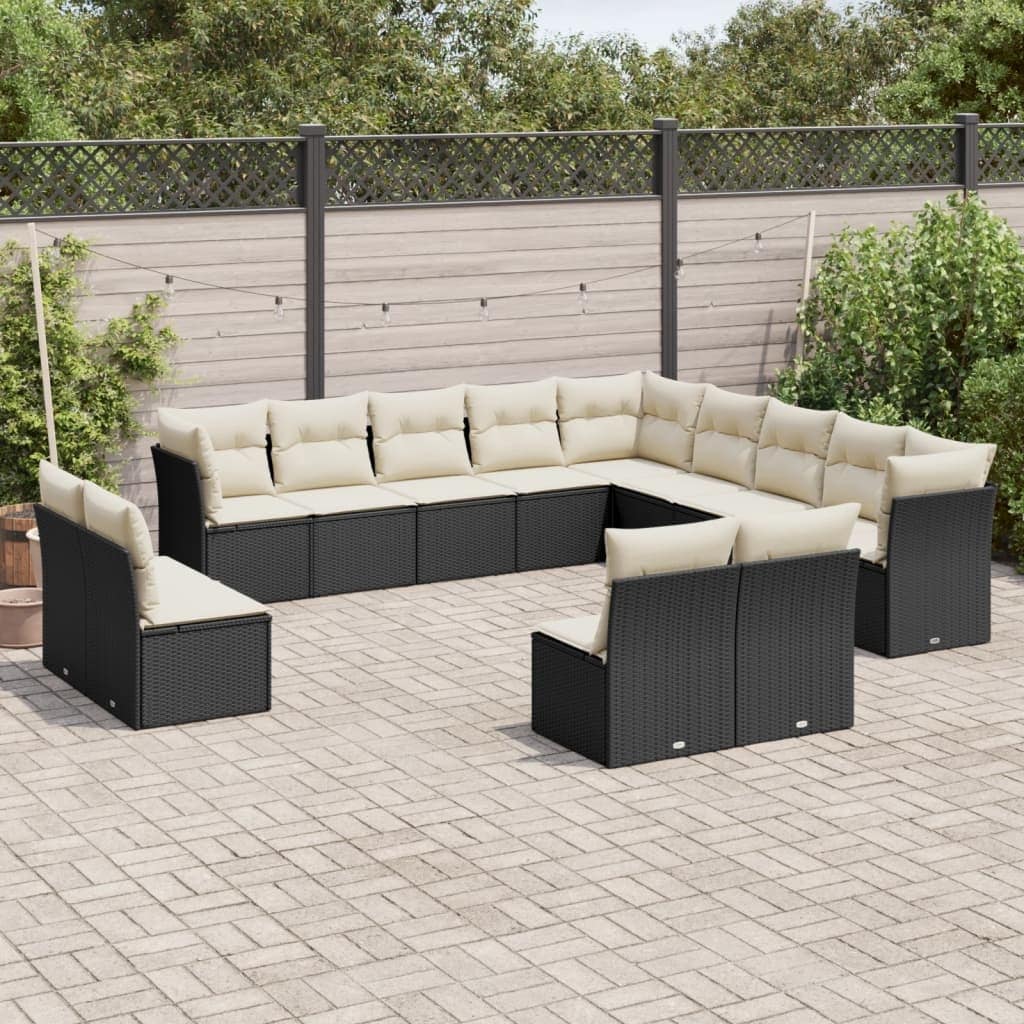 vidaXL Garden Sofa Set Black