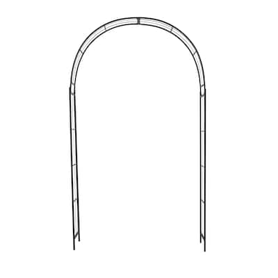 Metal Indoor Outdoor Arched Garden Arbor with Lattice Work Sides - Black or White - Roche River Decor