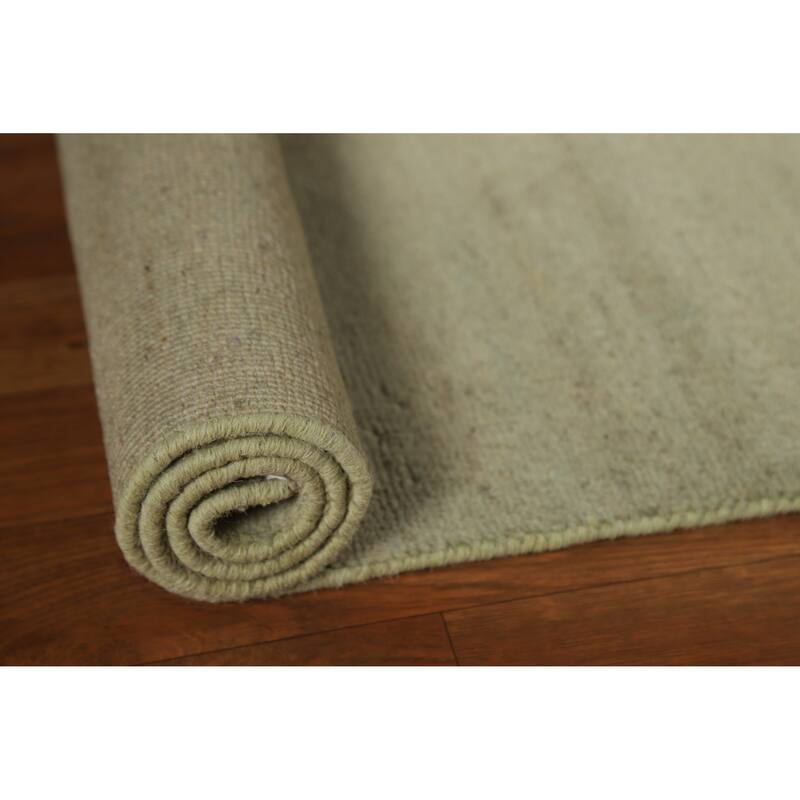 Modern Green Gabbeh Oriental Foyer Rug Handmade Wool Carpet - 2'8"x 4'0"