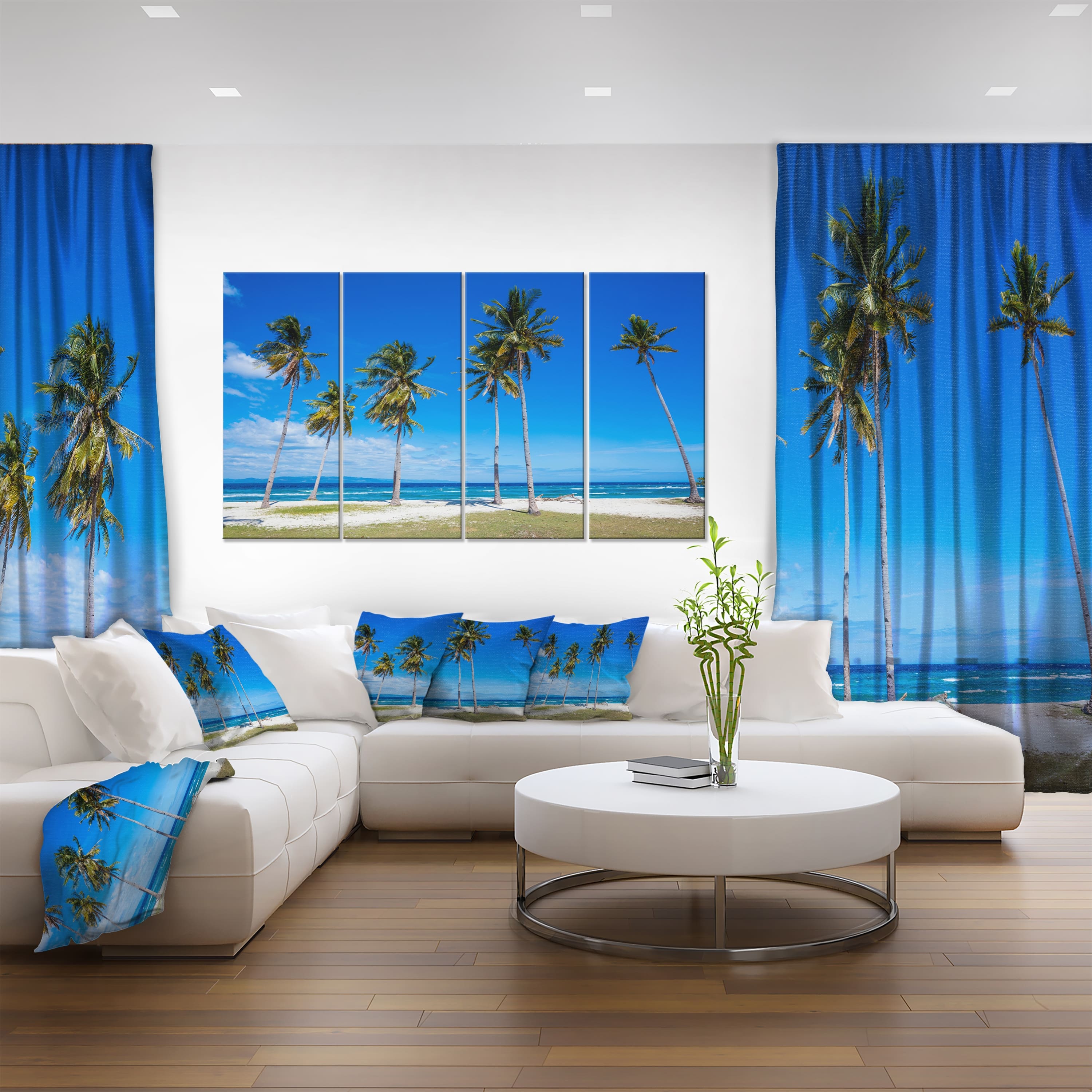 Bright and Clear Tropical Beach - Extra Large Seascape Art Canvas - Bed ...