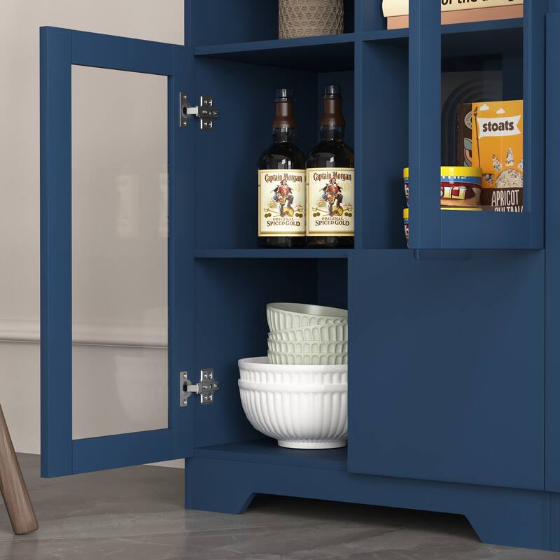 Modern Living Room Storage Cabinet with Doors and Shelves/Drawers,4 Colors