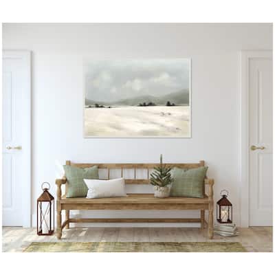 Kate and Laurel Sylvie Beaded December Mist Framed Canvas by Mackenzie Nelson