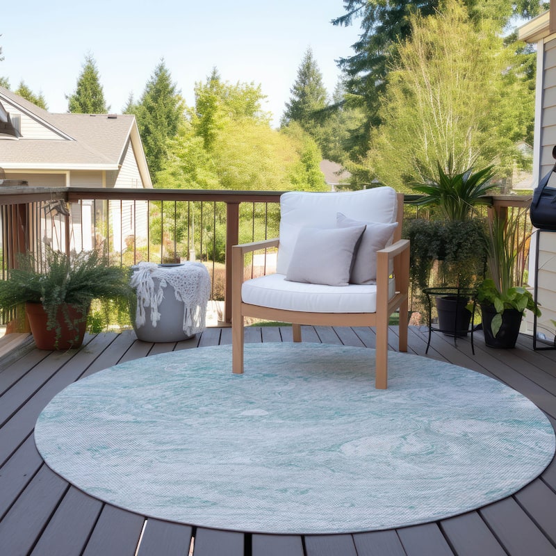Machine Washable Indoor/ Outdoor Chantille Modern Abstract Rug