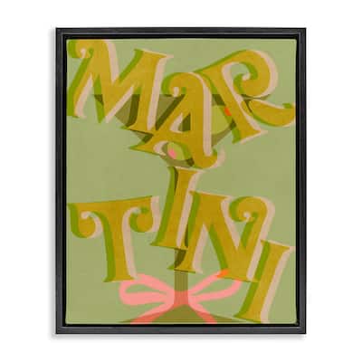 Stupell Classic Retro Martini Framed Floater Canvas Wall Art Design By Lil' Rue