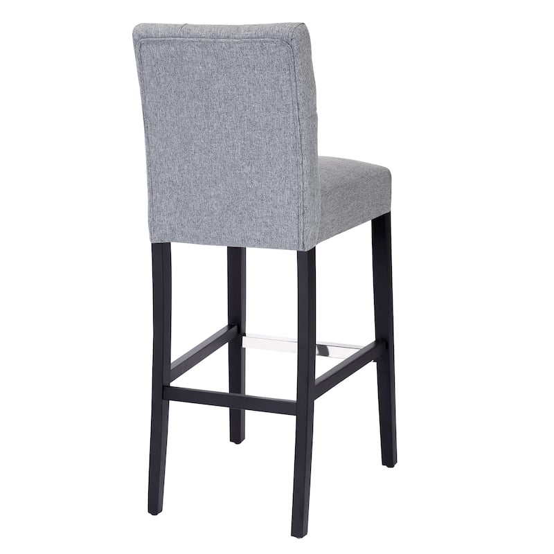 Carter 29" Button Tufted Bar Stool Black Finish