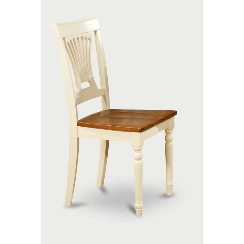 HomeStock 3-Piece Buttermilk & Cherry Finish Solid Wood Top Dining Table with 2 Chairs