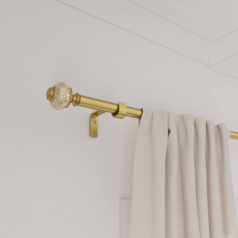 Acroma Luxury Spherical Gold Curtain Rod - 84 to 120 inches