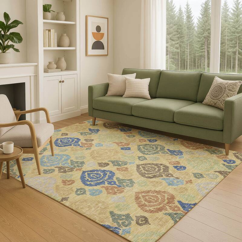 Machine Washable Indoor/ Outdoor Casual Zona Chantille Rug