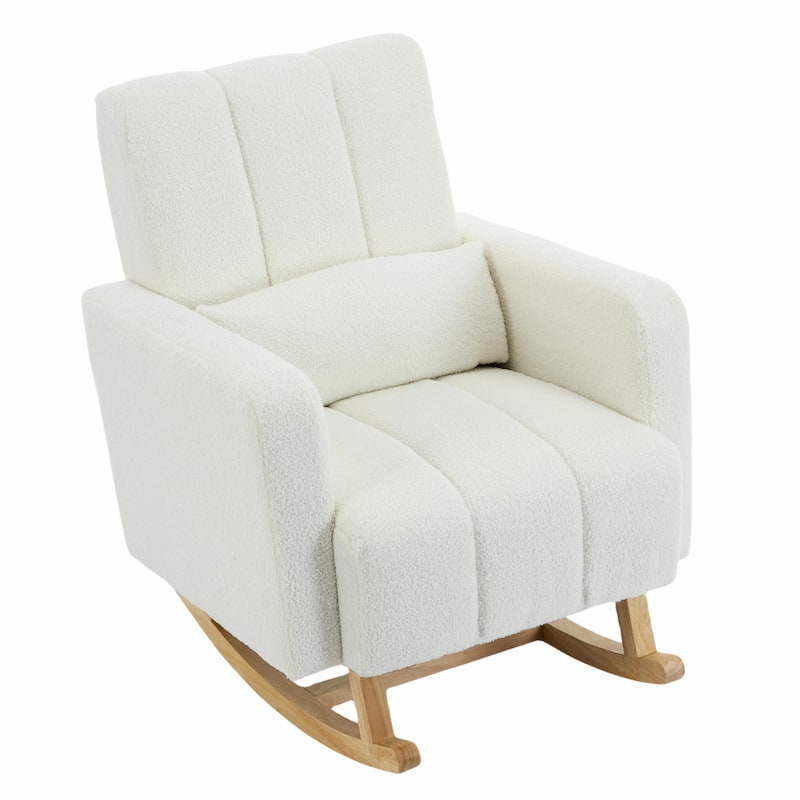 ​Plush Rocking Chair - Soft Teddy Velvet Upholstery