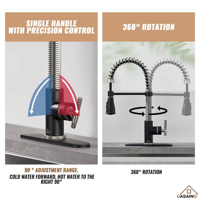 Single Handle Pull Down Sprayer Kitchen Faucet