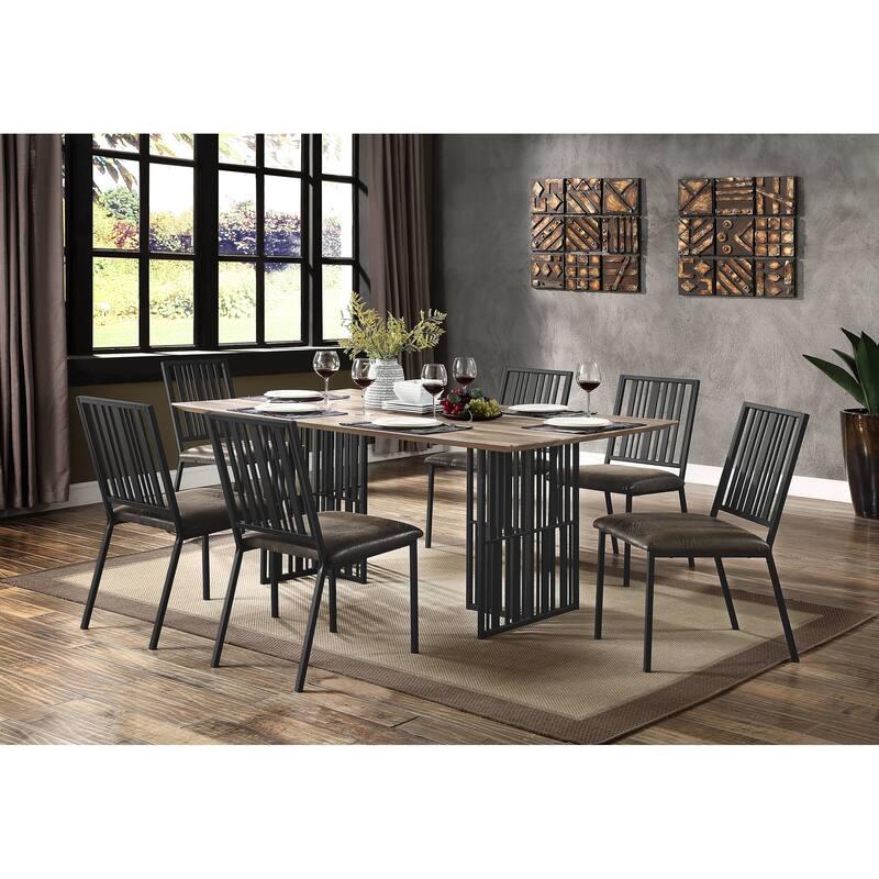 Jessa Antique Oak and Black Dining Table