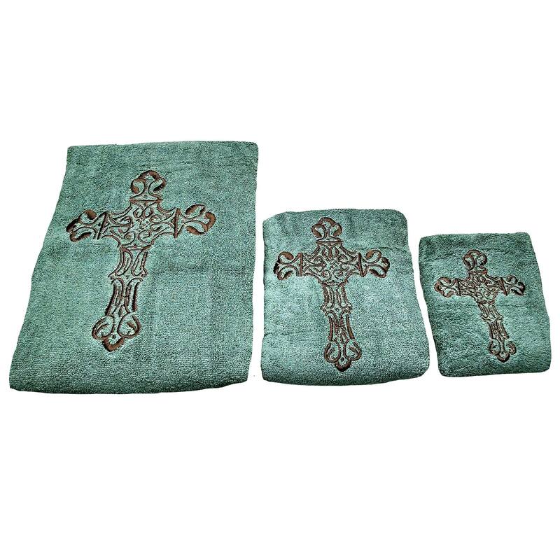 Paseo Road by Hiend Accents Embroidered Cross Towel Set, 3PC