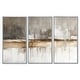 preview thumbnail 9 of 17, Designart Brown and Grey Horizon Abstract - Landscape Framed Wall Art Set of 3